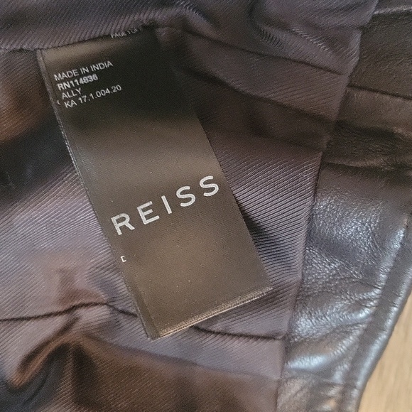 Reiss l Black Leather Jacket l Size 2 - Picture 8 of 12